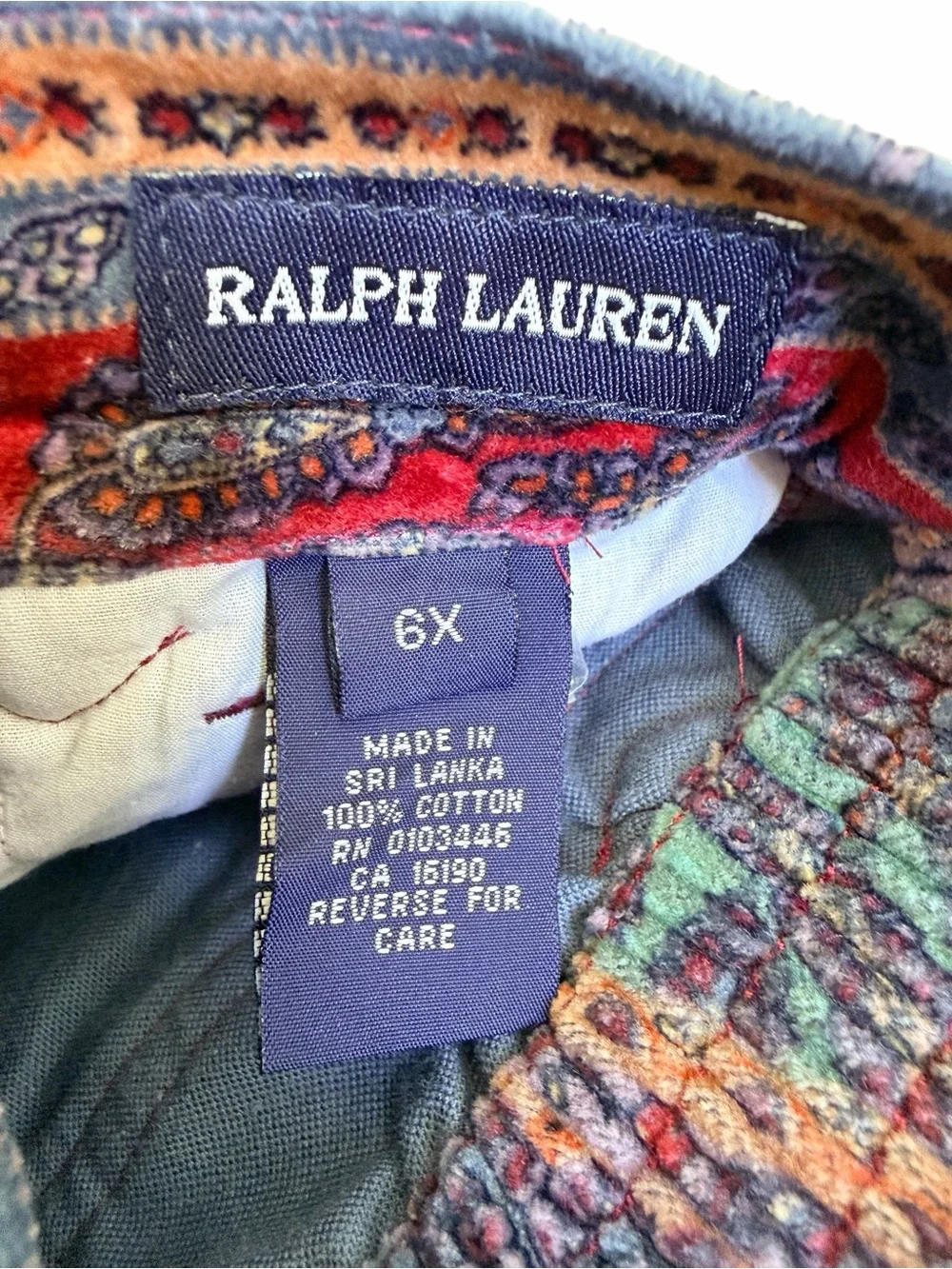 Ralph Lauren Paisley Flare Bell-Bottom Legs Pants Multicolor Print Kids 6X NWT